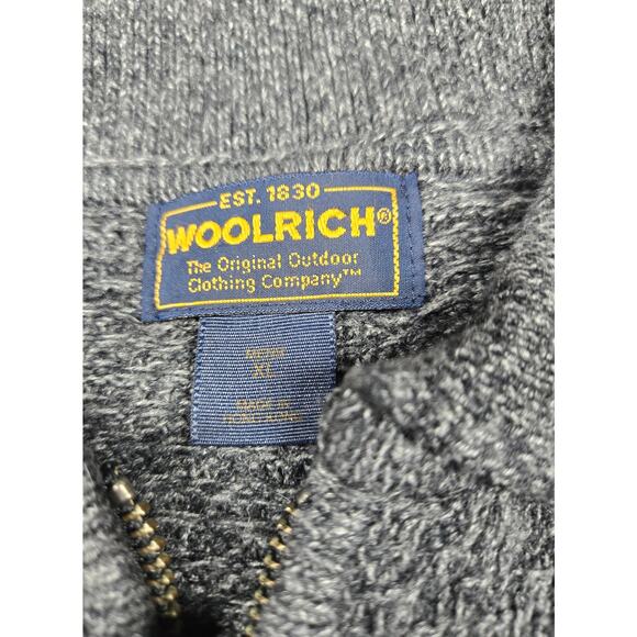 Woolrich Charcoal Overland 7124 Cotton Blend Waffleknit Sweater Men Sz XL Gray - Picture 3 of 7